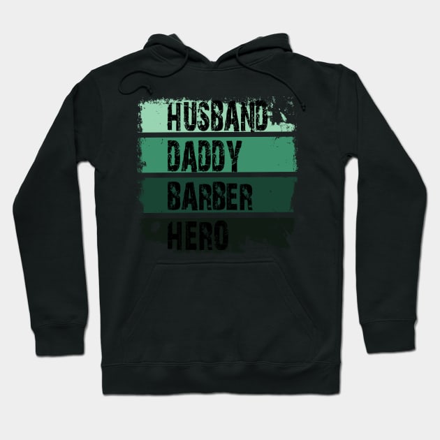 husband daddy barber hero Hoodie by kenjones